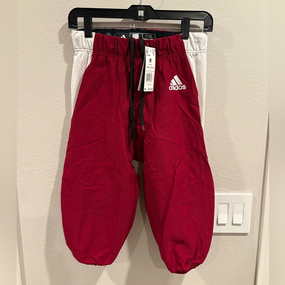 Adidas Woven Football Pants Burgundy/White GG7406 Men’s Size Medium NWT $90
